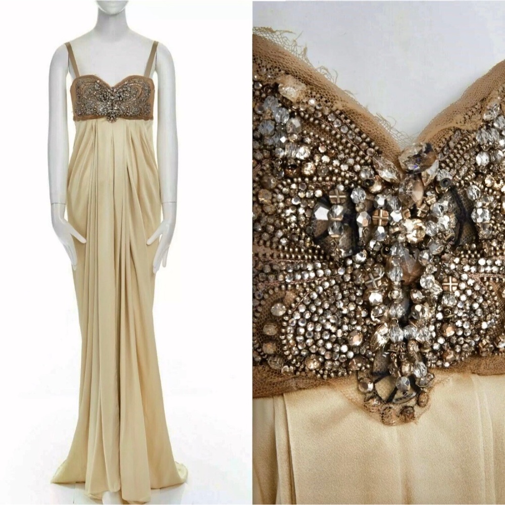 LANVIN Stunning Silk Jewel Dress sz36FR / XS - Picture 2 of 7